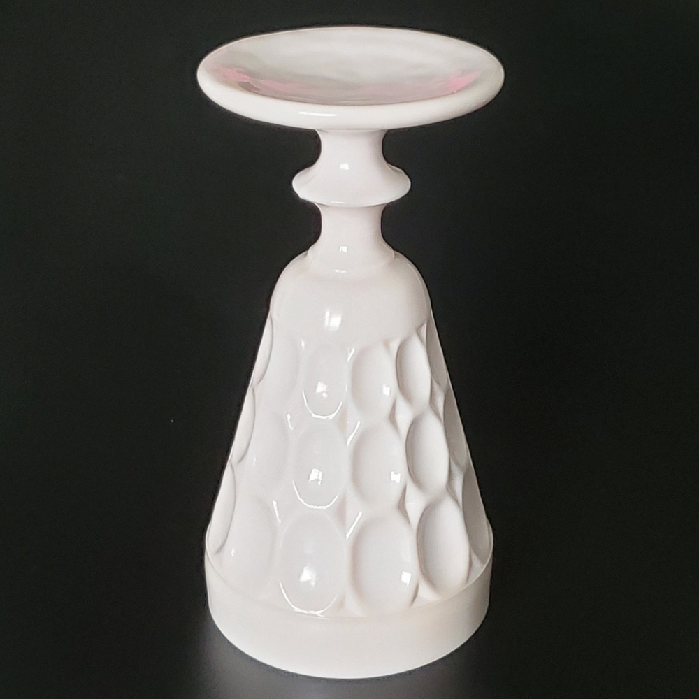 1950s (1) "Shell Pink Milk Glass" 6 3/8" Water Goblet by Jeannette - Picture 4 of 9